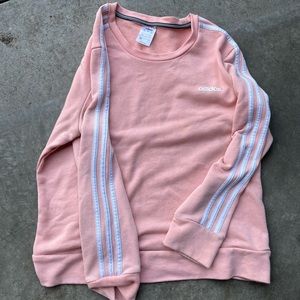 Pink adidas sweatshirt.